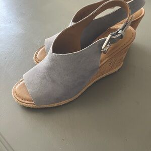 Gray Wedge Sandals